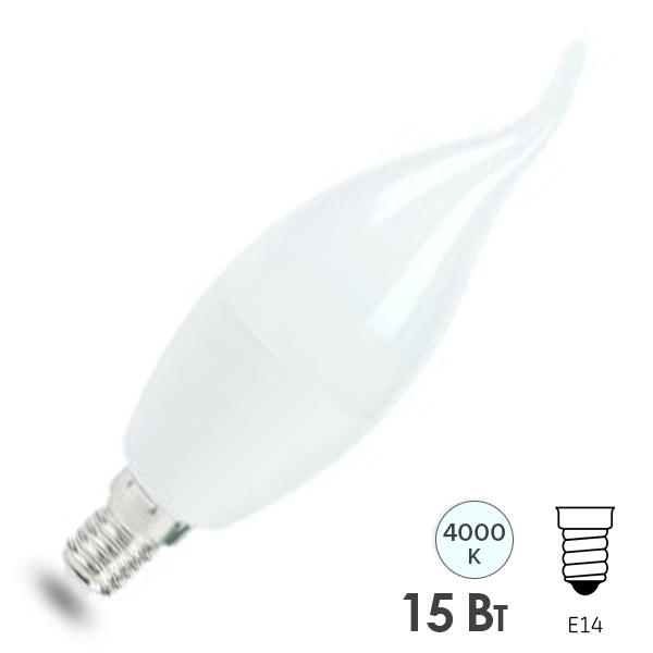 Лампа светодиодная свеча на ветру Feron LB-980 С37T 15W 4000K 230V E14 холодный свет