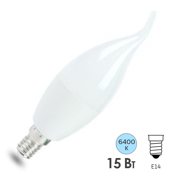 Лампа светодиодная свеча на ветру Feron LB-980 С37T 15W 6400K 230V E14 дневной свет