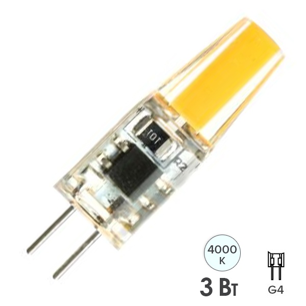 Лампа светодиодная Feron LB-423 JC 3W 4000K 230V G4 холодный свет