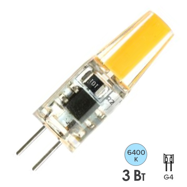 Лампа светодиодная Feron LB-423 JC 3W 6400K 230V G4 дневной свет