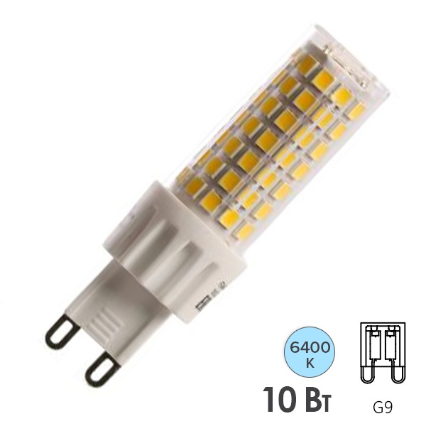 Лампа светодиодная капсула Feron LB-438 JCD 10W 6400K 230V G9 DIM диммируемая, дневной свет