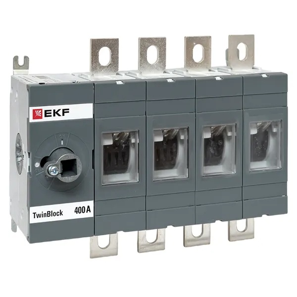 Рубильник EKF PROxima TwinBlock 400A 4P без рукоятки управления (выключатель нагрузки)