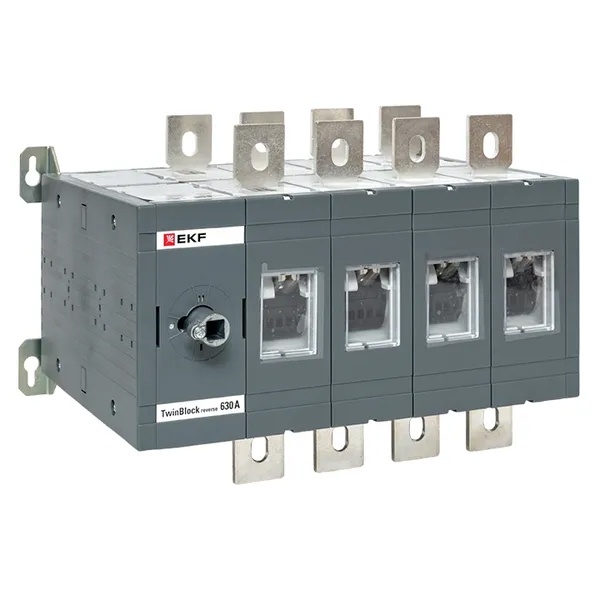 Рубильник EKF PROxima TwinBlock 630A 4P реверсивный без рукоятки управления (выключатель нагрузки)