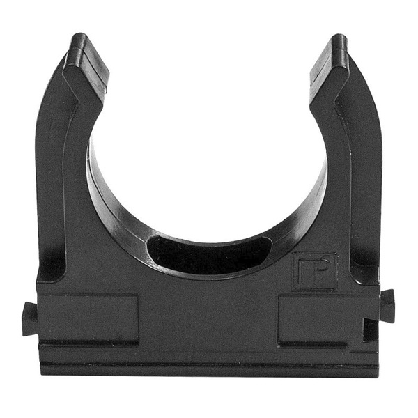 Держатель-клипса Экопласт CF25G без галогена для труб D25мм черный [уп.10шт]