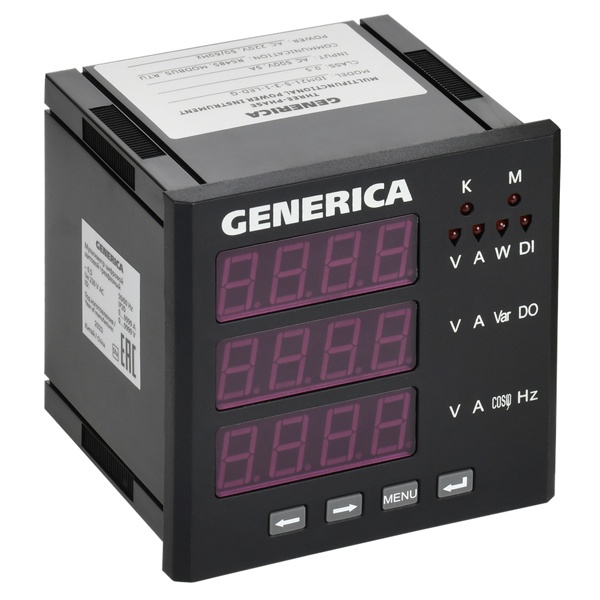 Мультиметр цифровой щитовой Generica (ИЭК) 3ф DO RS-485 96х96мм LED IDM21-5-3-3-LED-G
