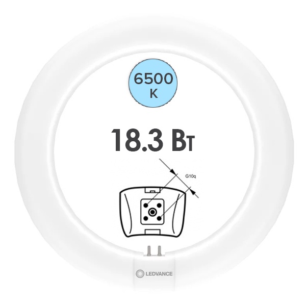 Лампа светодиодная кольцевая Ledvance LED Tube T9 (32W) 18,3W 6500K G10q 2200Lm D300mm (ЭмПРА-220V)