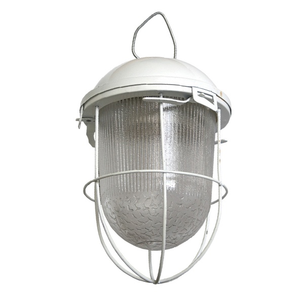 Светильник подвесной Feron НСП 41-200-003 E27 200W IP54 стальной корпус с решеткой, белый D185x345mm