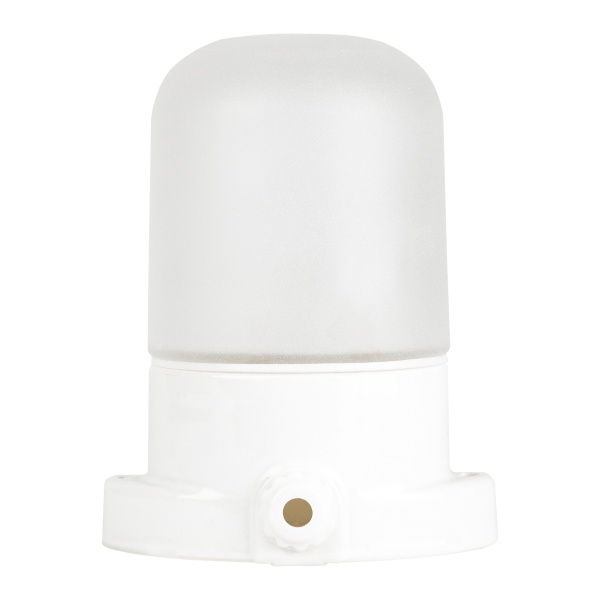 Светильник для бани ЭРА НББ 02-60-001 керамика/стекло прямой max 60W E27 IP54 белый 135x110x85mm