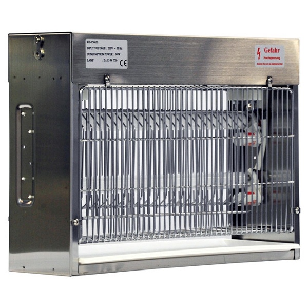 Ловушка для насекомых высоковольтная Well WE-150-2S площадь 90м2 (2 лампы 15Вт) сталь 470x130x330мм