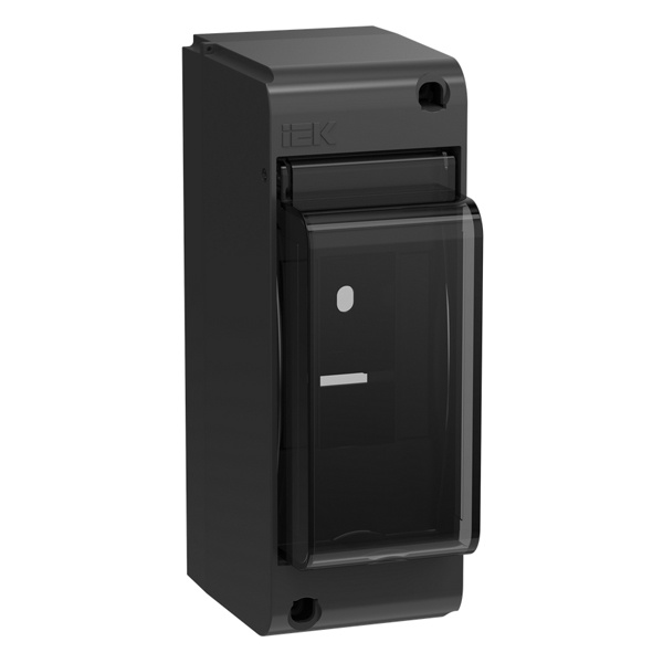 Корпус накладной пластиковый ИЭК UNION КМПн-2 2 модуля с прозрачной дверкой IP30 черный