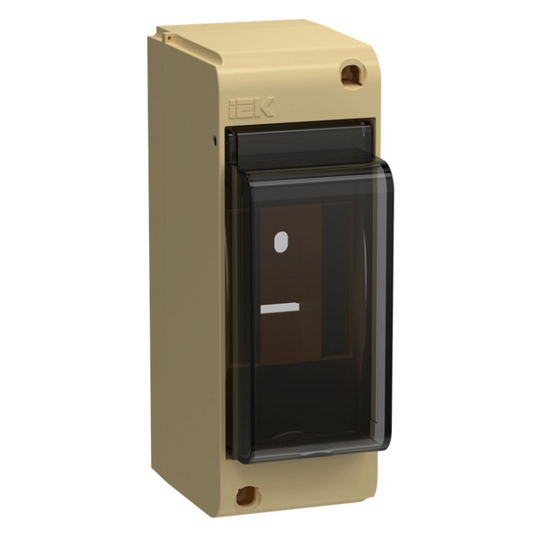 Корпус накладной пластиковый ИЭК UNION КМПн-2 2 модуля с прозрачной дверкой IP30 сосна