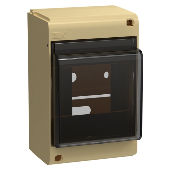 Корпус накладной пластиковый ИЭК UNION КМПн-4 4 модуля с прозрачной дверкой IP30 сосна