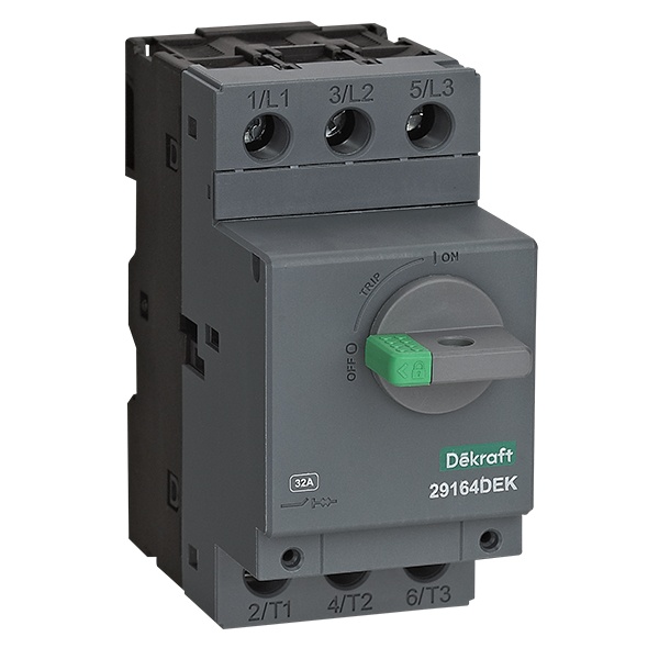 Автомат защиты двигателя DEKraft ВА-451 3P 32,0A 10кА c магнитным расцепителем