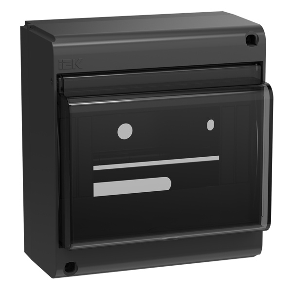 Корпус накладной пластиковый ИЭК UNION КМПн-6 6 модулей с прозрачной дверкой IP30 черный