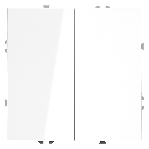 Выключатель двухклавишный встраиваемый Voltum S70 10А белый глянцевый