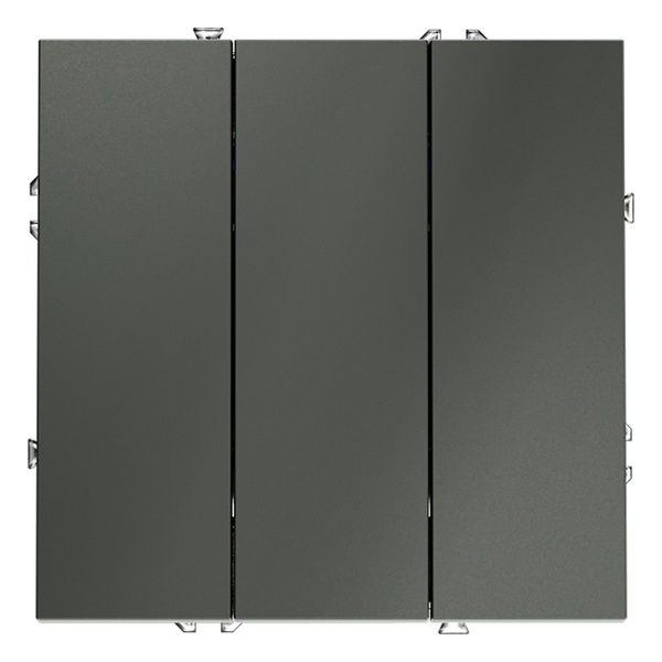 Выключатель трехклавишный встраиваемый Voltum S70 10А титан