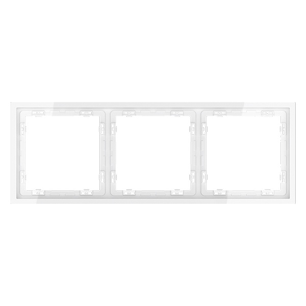 Рамка пластиковая Voltum S70 на 3 поста белый глянцевый