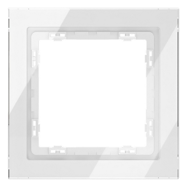 Рамка стеклянная Voltum S70 на 1 пост белый