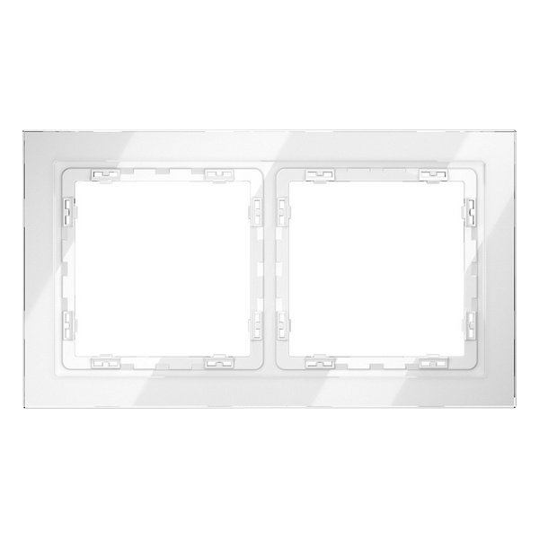 Рамка стеклянная Voltum S70 на 2 поста белый