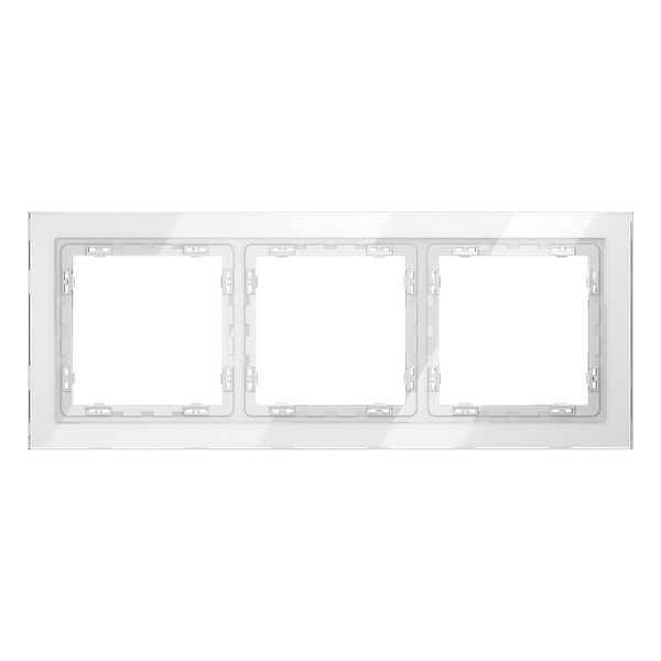 Рамка стеклянная Voltum S70 на 3 поста белый