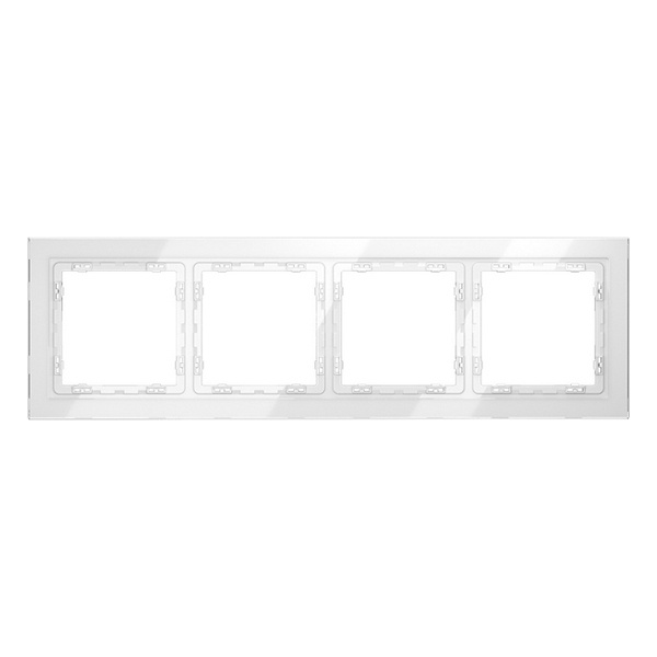 Рамка стеклянная Voltum S70 на 4 поста белый