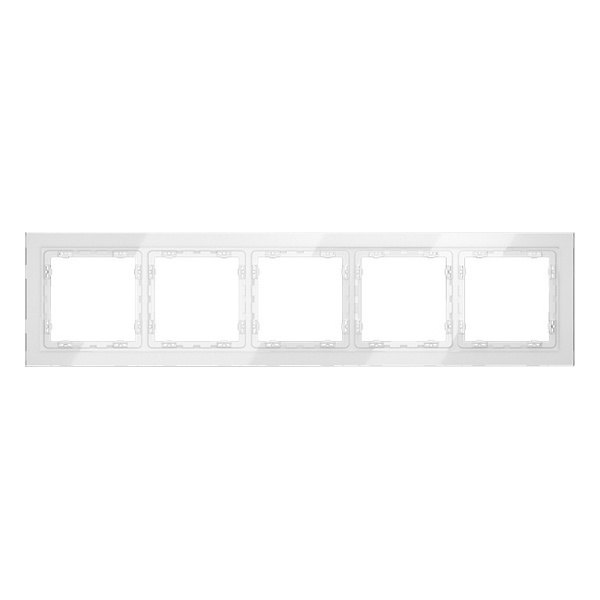 Рамка стеклянная Voltum S70 на 5 постов белый