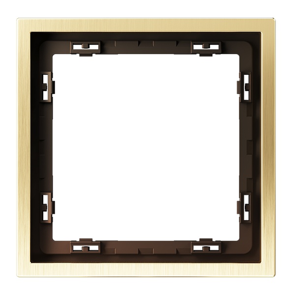 Рамка металлическая Voltum S70 на 1 пост Metal латунь