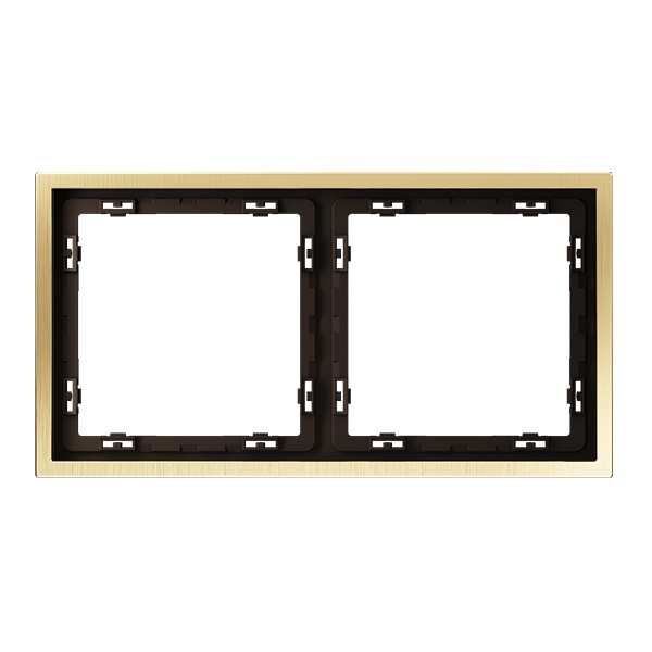 Рамка металлическая Voltum S70 на 2 поста Metal латунь