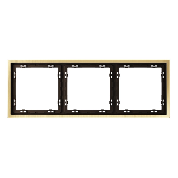 Рамка металлическая Voltum S70 на 3 поста Metal латунь