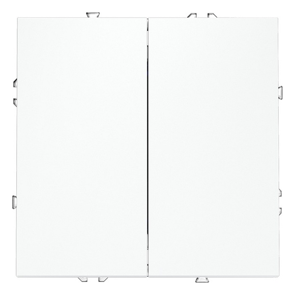 Проходной переключатель двухклавишный встраиваемый Voltum S70 10А белый матовый