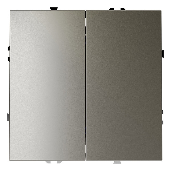 Проходной переключатель двухклавишный встраиваемый Voltum S70 10А шелк