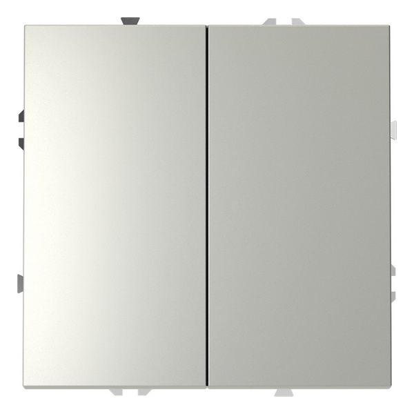 Проходной переключатель двухклавишный встраиваемый Voltum S70 10А сталь