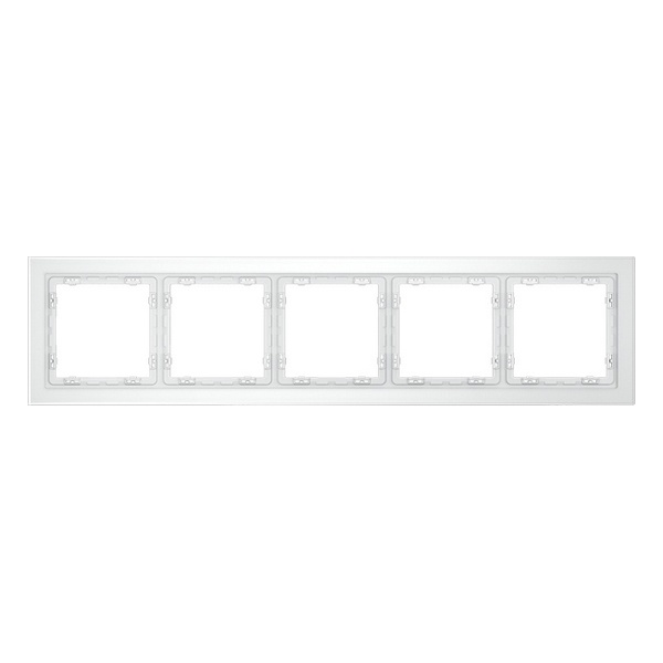 Рамка стеклянная Voltum S70 на 5 постов белый матовый