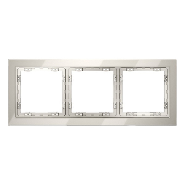 Рамка стеклянная Voltum S70 на 3 поста кашемир