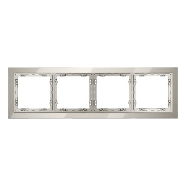 Рамка стеклянная Voltum S70 на 4 поста кашемир