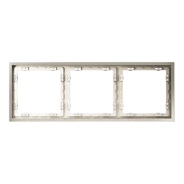 Рамка металлическая Voltum S70 на 3 поста Metal никель