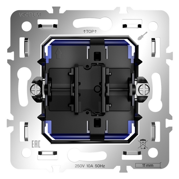 Механизм выключателя с самовозвратом одноклавишного Voltum S70 10А