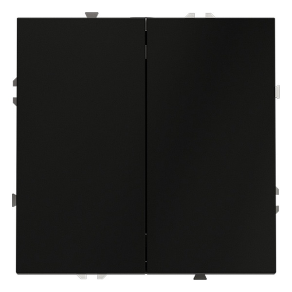 Кнопка  двухклавишная встраиваемая Voltum S70 10А черный матовый