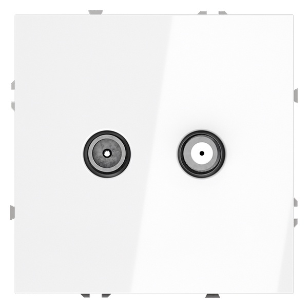 Розетка телевизионная встраиваемая Voltum S70 оконечная TV+SAT белый глянцевый