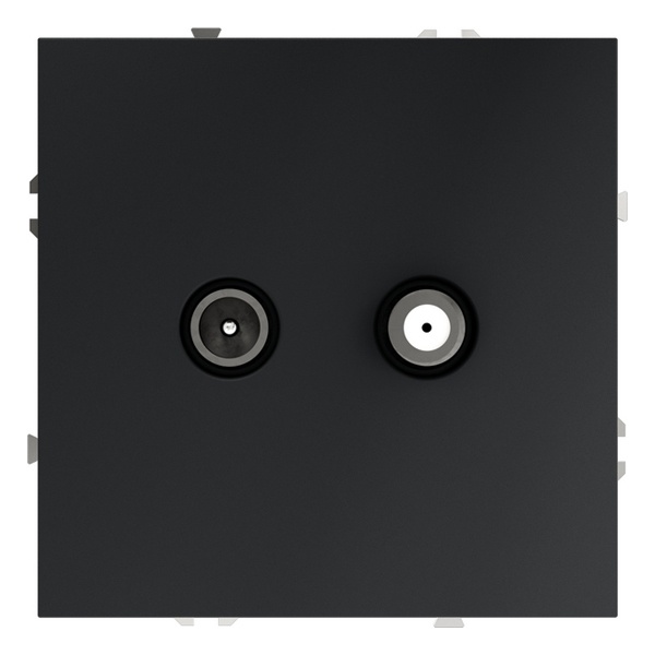 Розетка телевизионная встраиваемая Voltum S70 оконечная TV+SAT графит