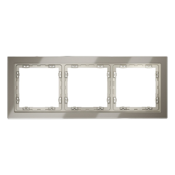 Рамка стеклянная Voltum S70 на 3 поста шелк