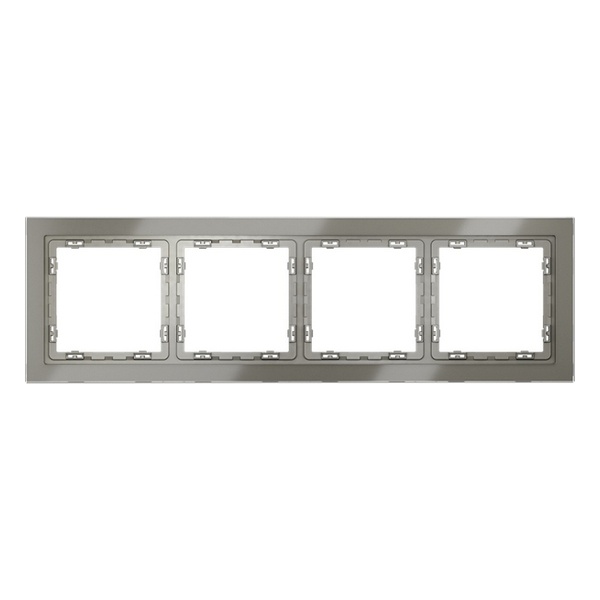 Рамка стеклянная Voltum S70 на 4 поста шелк