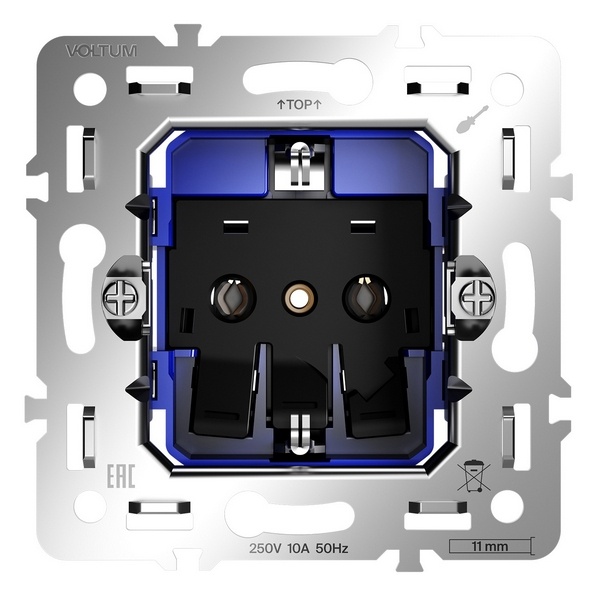 Механизм розетки с заземлением Voltum S70 16А