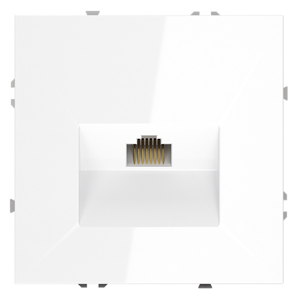 Розетка компьютерная встраиваемая Voltum S70 RJ45 кат.6 белый глянцевый