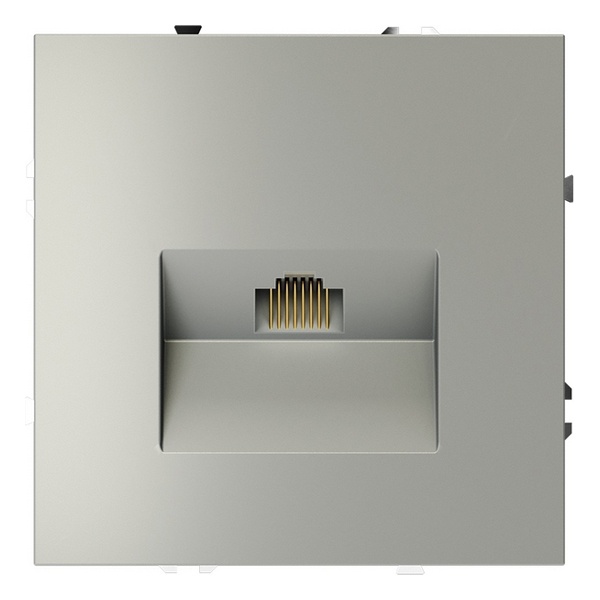 Розетка компьютерная встраиваемая Voltum S70 RJ45 кат.6 сталь