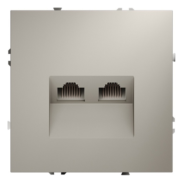 Розетка компьютерная двойная встраиваемая Voltum S70 RJ45+RJ45 кат.6 кашемир