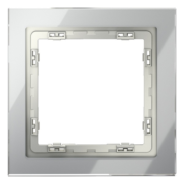 Рамка стеклянная Voltum S70 на 1 пост сталь