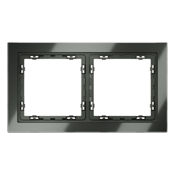 Рамка стеклянная Voltum S70 на 2 поста титан