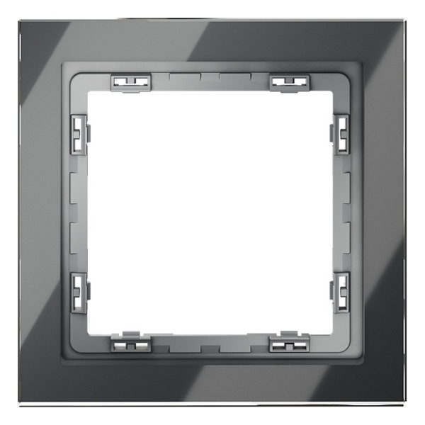 Рамка стеклянная Voltum S70 на 1 пост графит