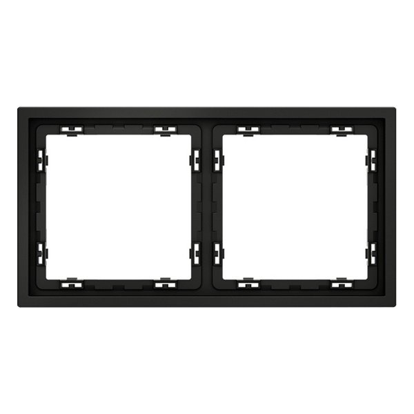 Рамка пластиковая Voltum S70 на 2 поста черный матовый